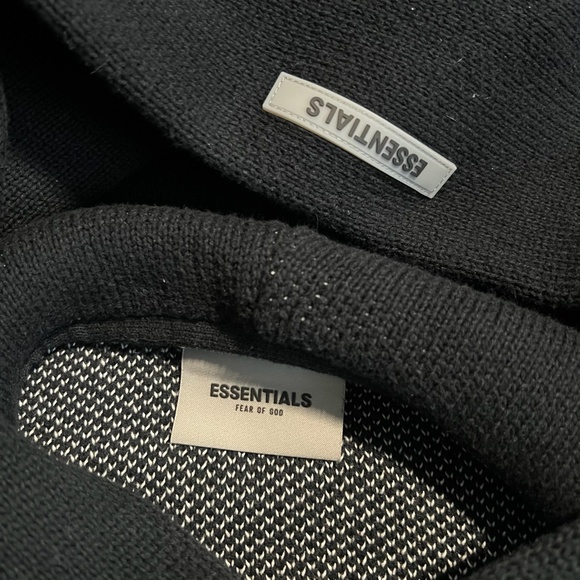 Fear of God Essentials Knit Pullover Hoodie Black XXSMALL mens xxsmall - Picture 6 of 11